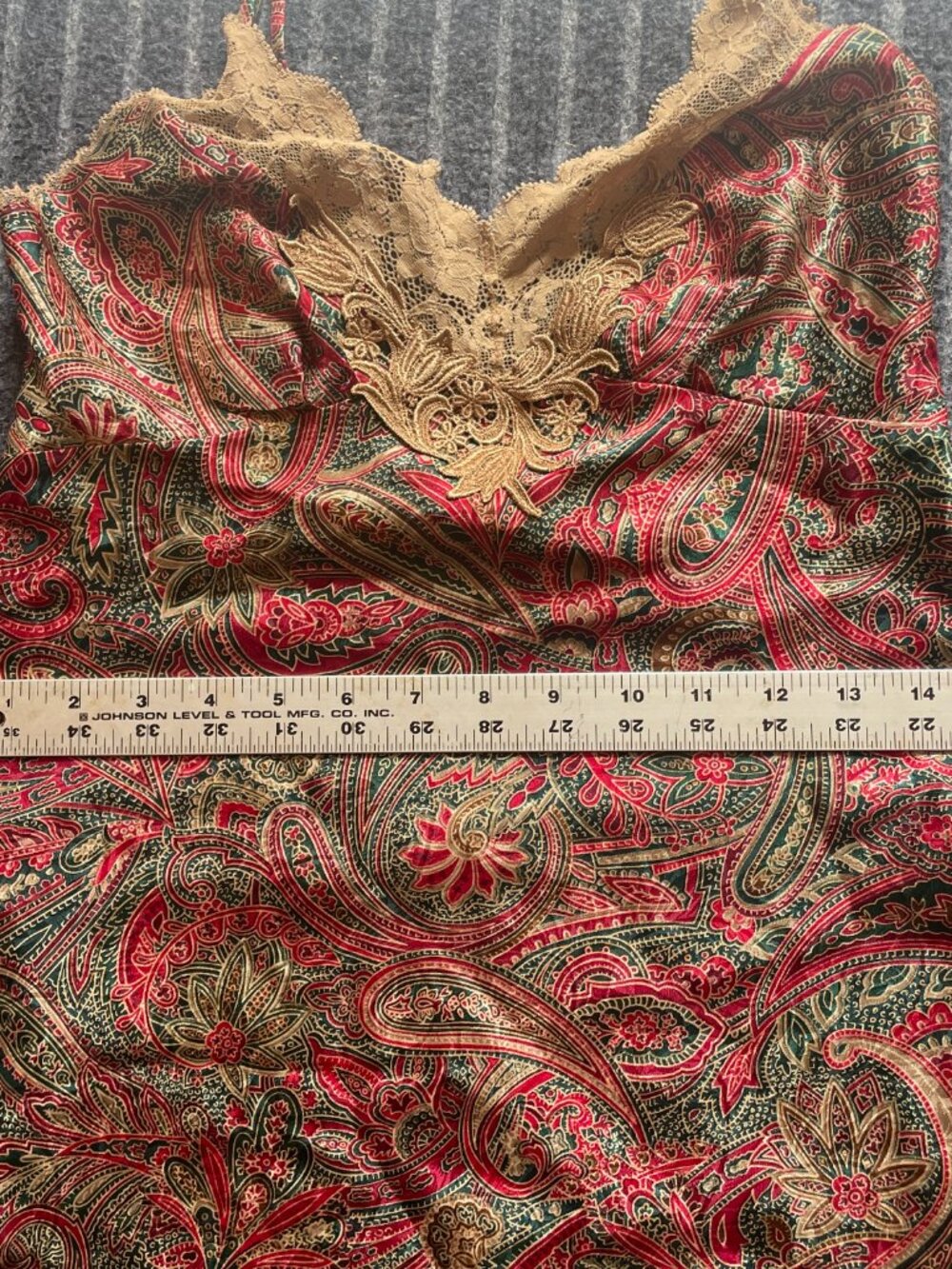 Victoria’s Secret Gold Label Vintage Chemise XS in Paisley with lace trim - Picture 6 of 7